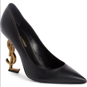 YSL Opyum Pump In Leather With Gold-Toned Heel